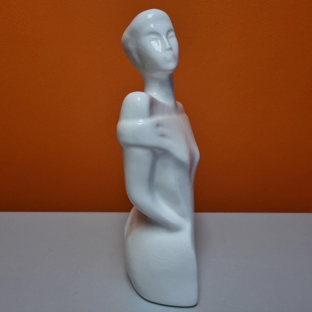 vintage minimalistisch keramisch beeldje vrouw jaren 80, Antiek en Kunst, Antiek | Keramiek en Aardewerk, Ophalen of Verzenden