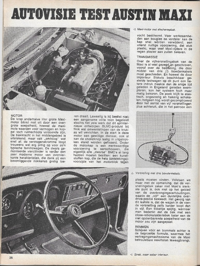 Roadtest AUSTIN  Maxi  ( Balanza ), Autovisie 1970., Nieuw, Ophalen of Verzenden, Overige merken, Autovisie