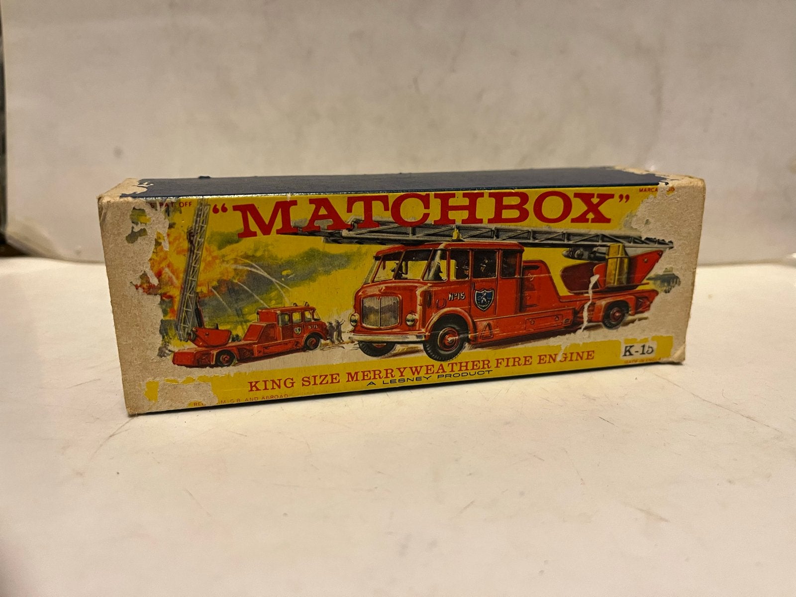 Matchbox King Size K-15 Merryweather Brandweerwagen, Ophalen of Verzenden, Gebruikt, Overige typen