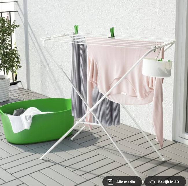 IKEA JÄLL inklapbaar droogrek – handig voor kleine ruimte, Tuin en Terras, Droogmolens en Wasrekken, Ophalen, Gebruikt, Wasrek