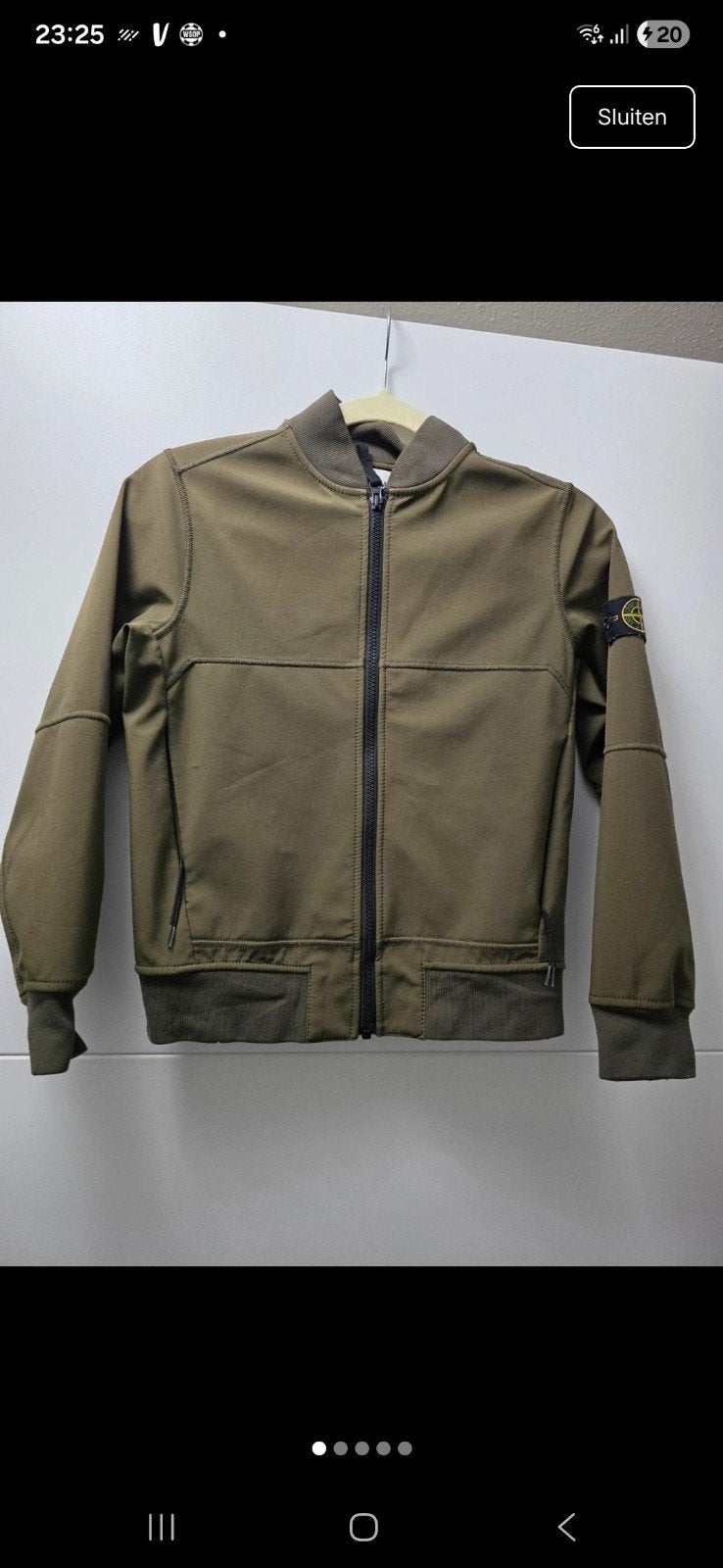 Stone Island originele softshell jas maat 140 khaki, Ophalen of Verzenden, Zo goed als nieuw, Stone Island, Jongen