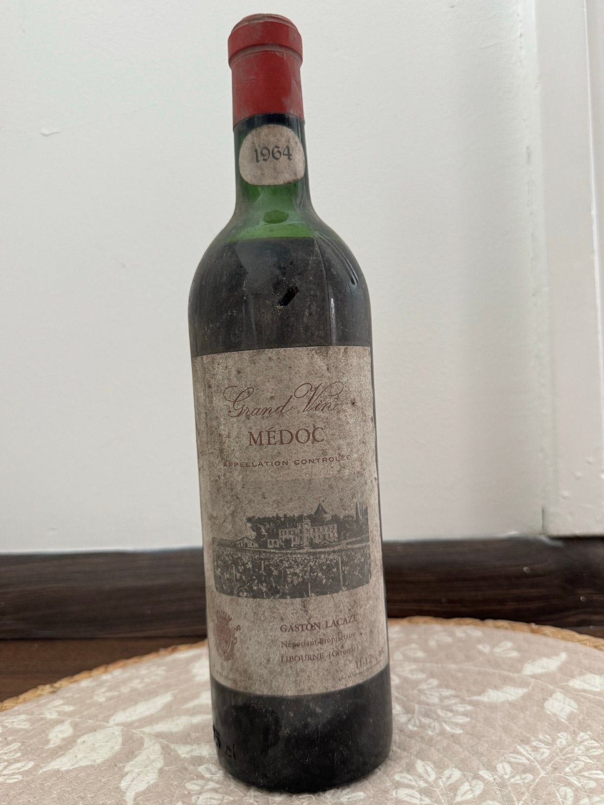 Grand Vin Médoc 1964 - Vintage Rode Wijn, Gebruikt, Frankrijk, Ophalen of Verzenden, Rode wijn