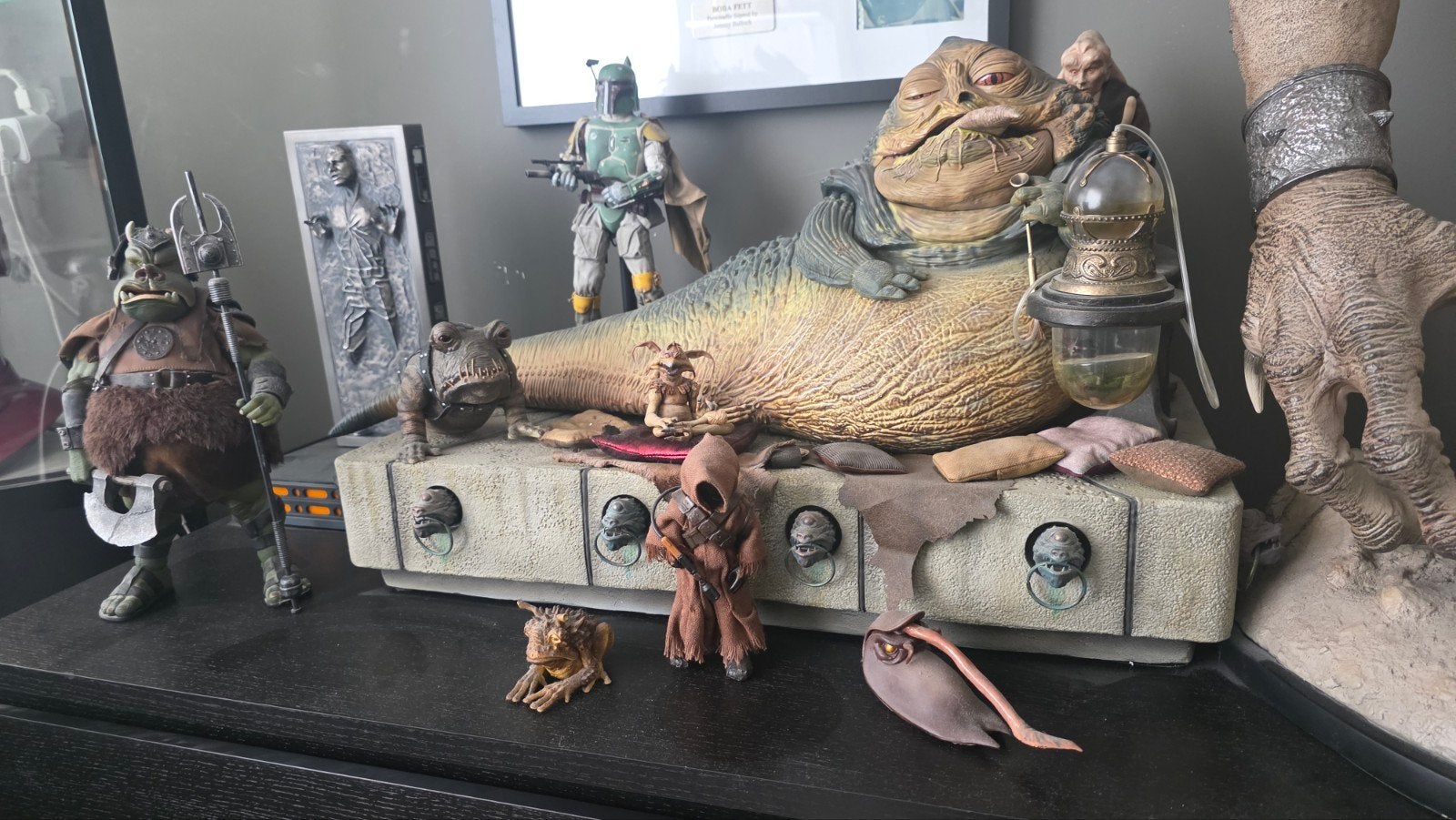 Star Wars Sideshow Jabba the Hutt Deluxe Display met Persona, Verzamelen, Ophalen, Zo goed als nieuw
