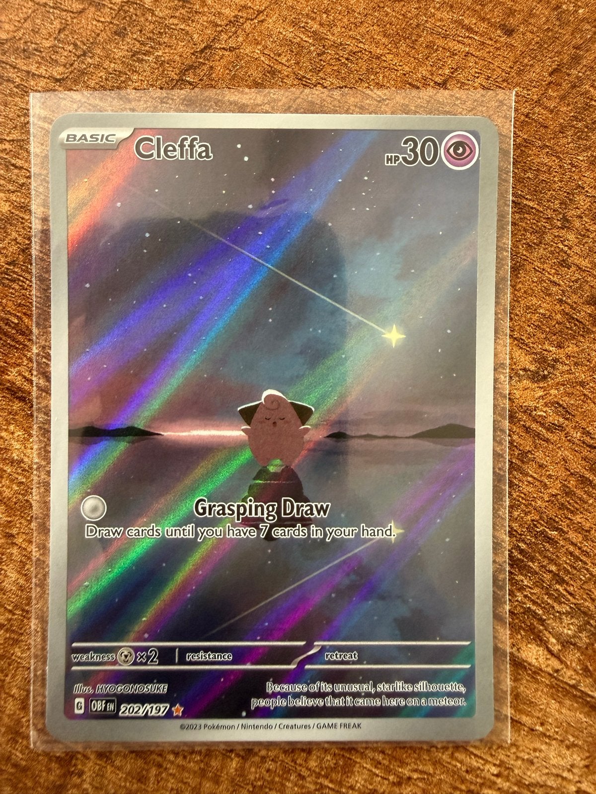 Cleffa 202/197 obsidian flames  Pokémon Kaart, Ophalen of Verzenden, Zo goed als nieuw, Losse kaart, Foil
