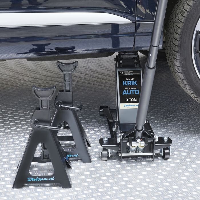 Autokrik laag model 3 ton + assteunen 3 ton van €329,- VOOR, Ophalen, Zo goed als nieuw, Hydraulisch, Garagekrik
