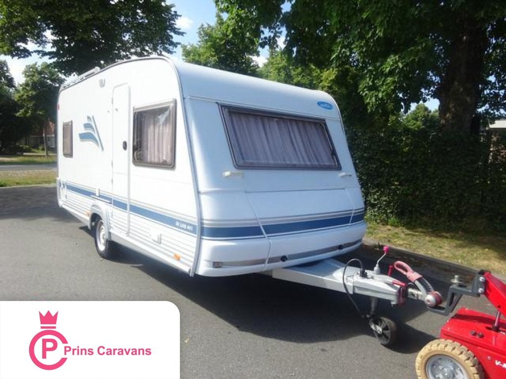Wilk Blue star 470 Met Frans Bed en Rondzit #NIEUWSTAAT#, Caravans en Kamperen, Caravans, Schokbreker, Bedrijf, Wilk, Tot en met 4