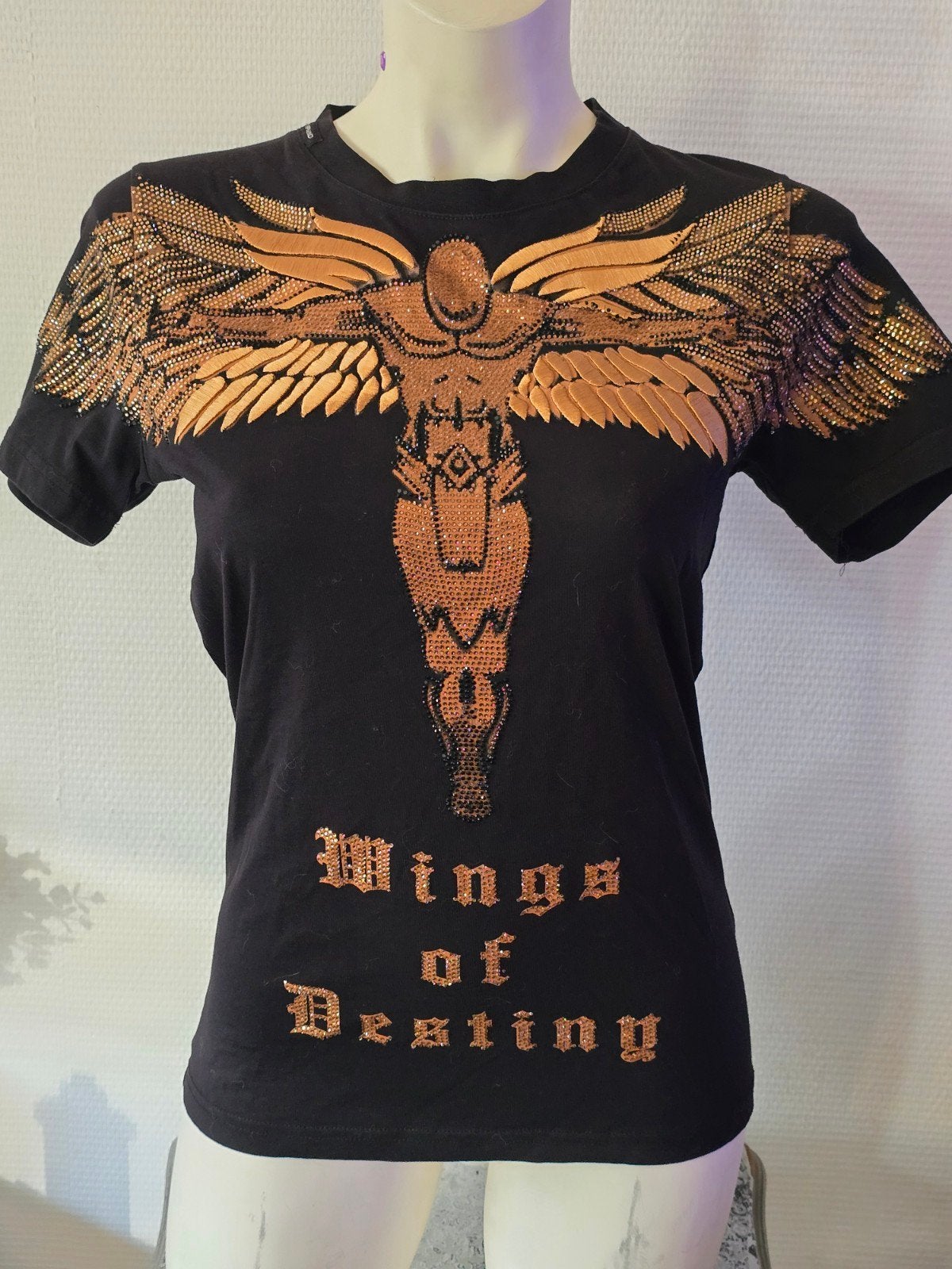 My Brand T-shirt Zwart met Gouden Vleugels Maat S, Zwart, My Brand, Ophalen of Verzenden, Zo goed als nieuw