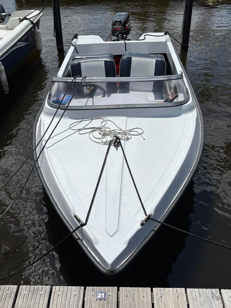 Spitfire speedbootje met Mercury 9.9 2 takt.Loosdrecht!, Watersport en Boten, Speedboten, Ophalen, Zo goed als nieuw, Minder dan 70 pk