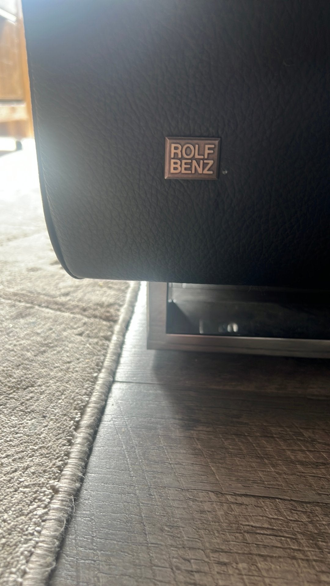 Luxe Originele Rolf Benz Zwart Lederen Bank – Topkwaliteit, Ophalen, 150 tot 200 cm, Driepersoons, Zo goed als nieuw