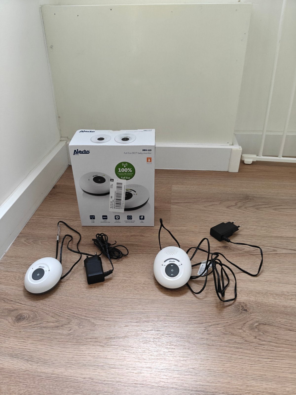 Babyfoon Alecto DBX-115 Full Eco DECT - Wit/Antraciet, Ophalen of Verzenden, Zo goed als nieuw, 250 meter of meer, Digitaal