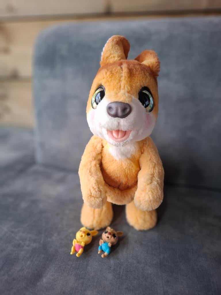 Kangoeroe knuffel met baby's - Interactief speelgoed, Overige typen, Ophalen of Verzenden, Zo goed als nieuw, Middelgroot (20 tot 80 cm)