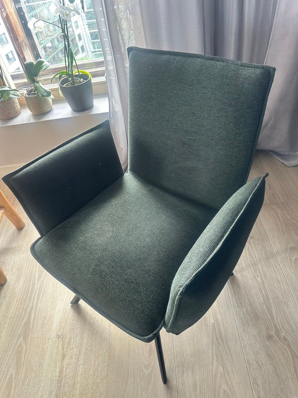6 Draai  Eetkamerstoelen donker groen, Huis en Inrichting, Stoelen, Ophalen, Zo goed als nieuw, Overige kleuren