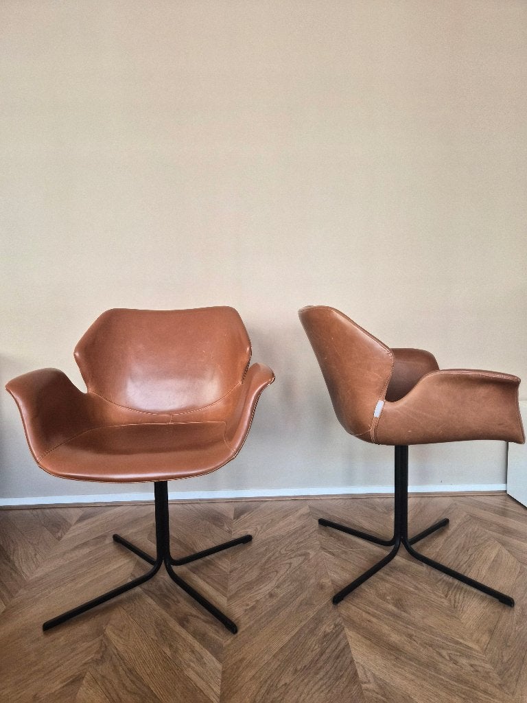 Zuiver eetkamerstoel Nikki – set van 2 - cognac kleur, Huis en Inrichting, Stoelen, Ophalen, Gebruikt, Bruin, Twee