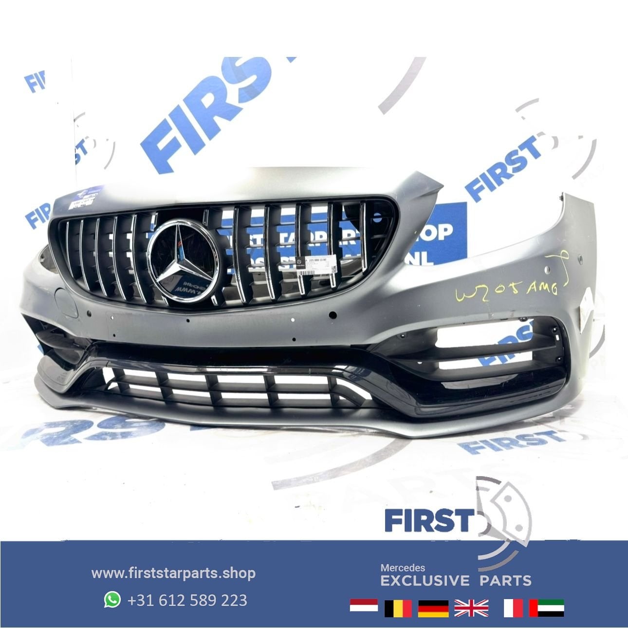C205 C63 AMG FACELIFT BUMPER COMPLEET A2058804701 Mercedes C, Gebruikt, -, Voor, Ophalen of Verzenden