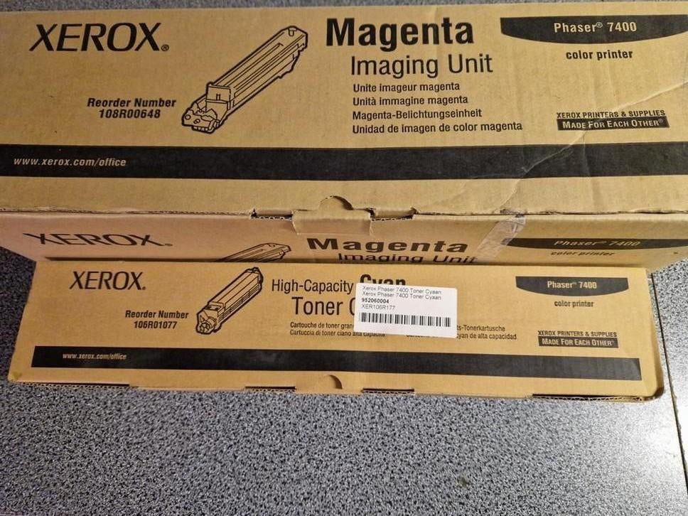 Xerox phaser 7400 Cyaan toner en fuser Cyaan, Ophalen of Verzenden, Nieuw