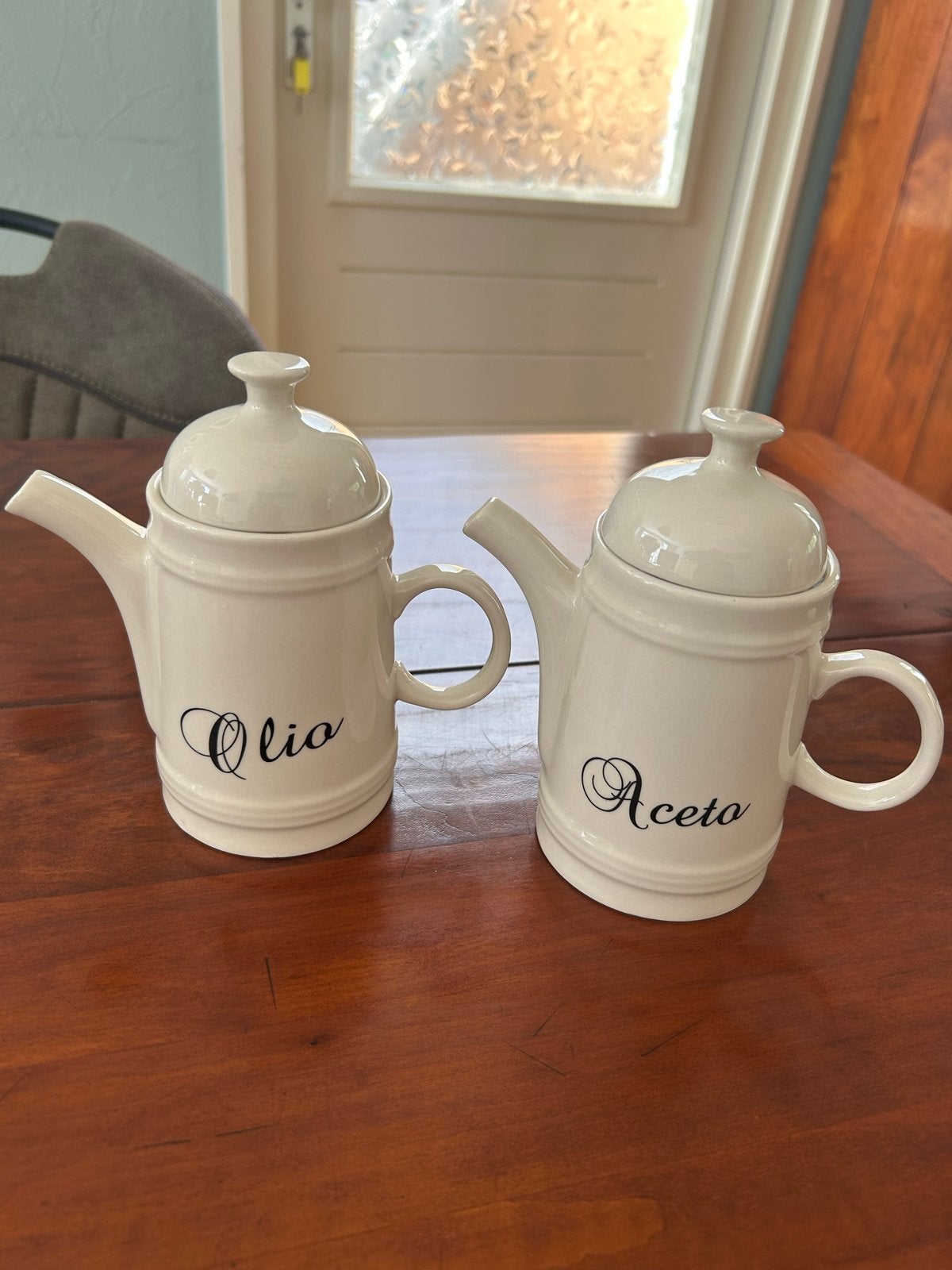 Riviera Maison Olie en Azijn Stel - Zo goed als nieuw, Ophalen, Overige typen, Zo goed als nieuw, Steen/keramiek