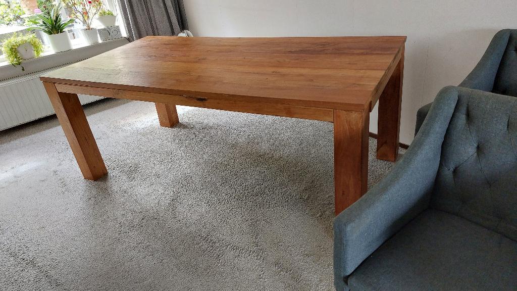 Eetkamertafel, Huis en Inrichting, Tafels | Eettafels, Ophalen, Teakhout, 50 tot 100 cm, Zo goed als nieuw