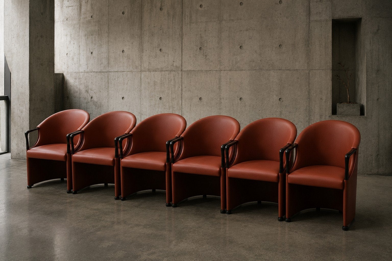 Set van 2 vintage fauteuils in roodbruin leer, Ophalen, Zo goed als nieuw, Leer, Vintage design