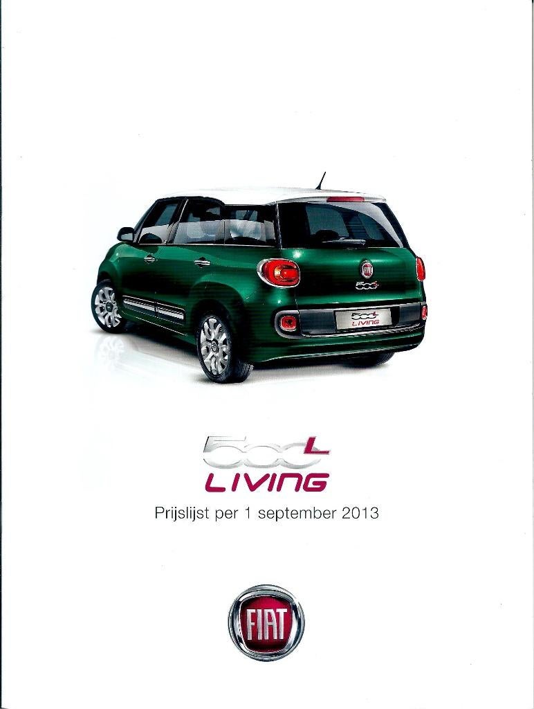 Folder Fiat 500 L Living 2013, Boeken, Auto's | Folders en Tijdschriften, Gelezen, Overige merken, Ophalen of Verzenden