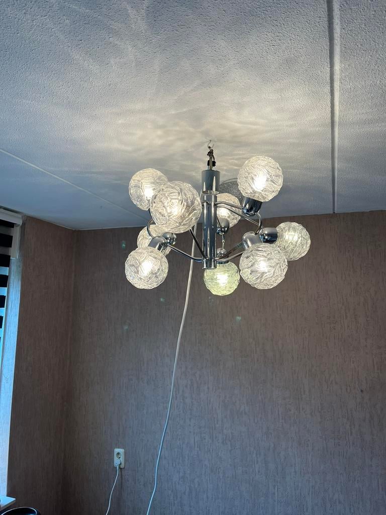 Vintage sputnik lamp met 9 bollen, Ophalen of Verzenden, Zo goed als nieuw
