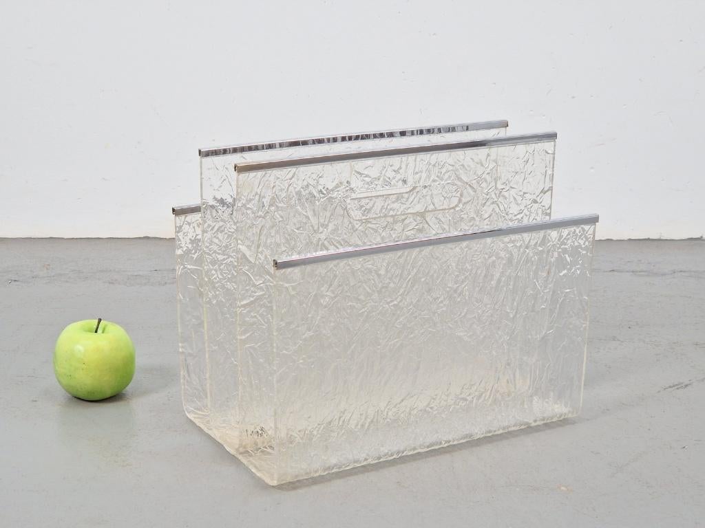 Vintage lectuurbak plexiglas chroom ‘60 regency eclectic, N, Ophalen of Verzenden, N, N
