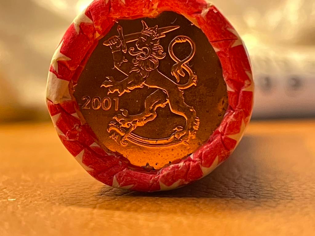 Rol 5 cent munten Finland 2001, Verzenden, Finland, 5 cent, Losse munt