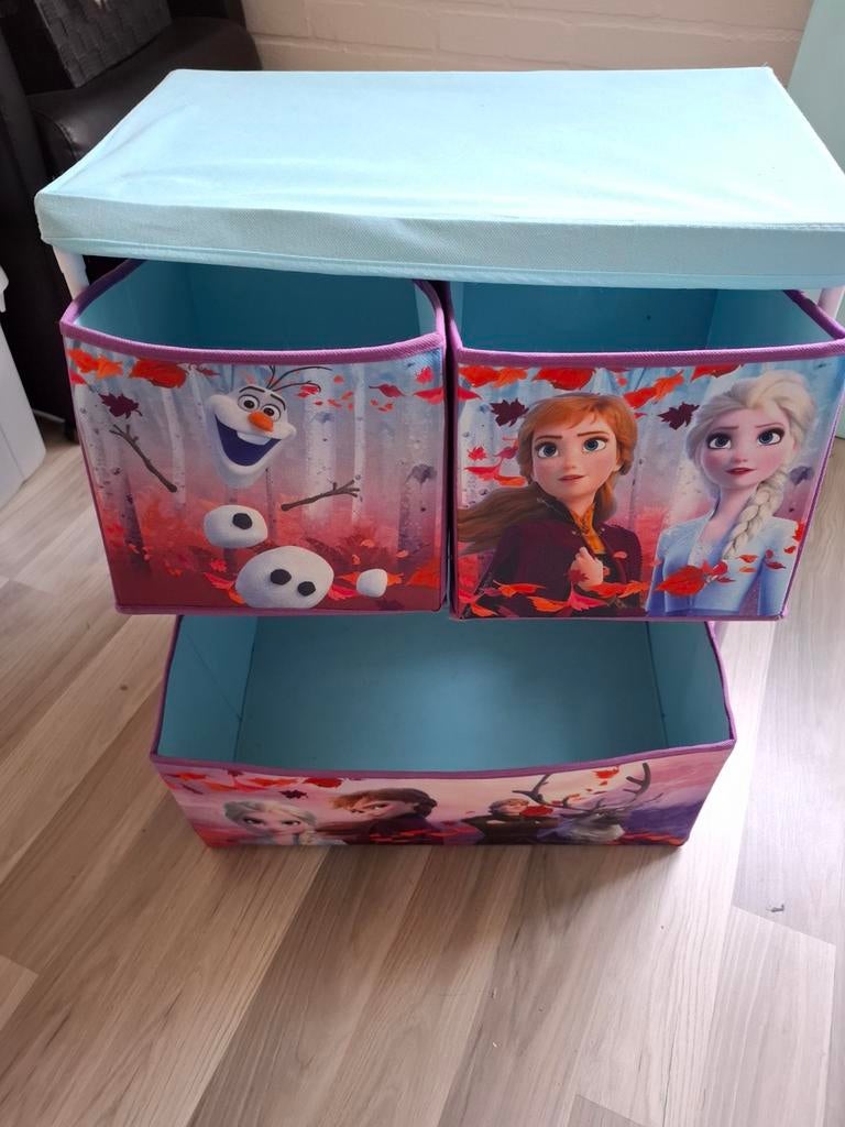 Frozen Opbergkast met 3 Bakken, Kinderen en Baby's, Kinderkamer | Commodes en Kasten, Minder dan 90 cm, Ophalen of Verzenden, Zo goed als nieuw