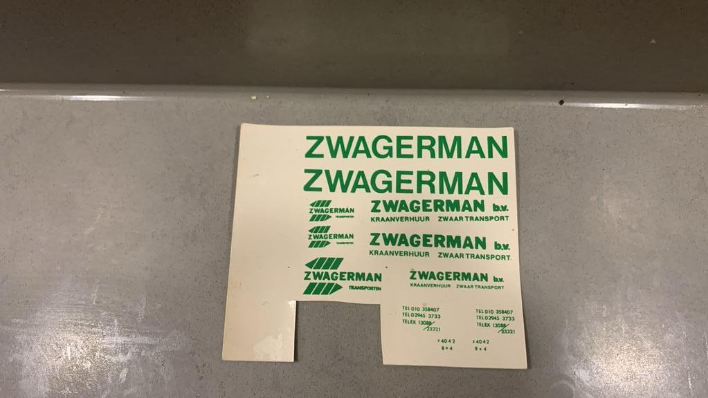 Tekno WSI decals Zwagerman, Ophalen of Verzenden, Zo goed als nieuw, Bus of Vrachtwagen, Tekno
