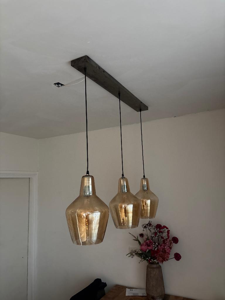 Lamp voor boven eethoek, Ophalen, Zo goed als nieuw, Glas, Minder dan 50 cm