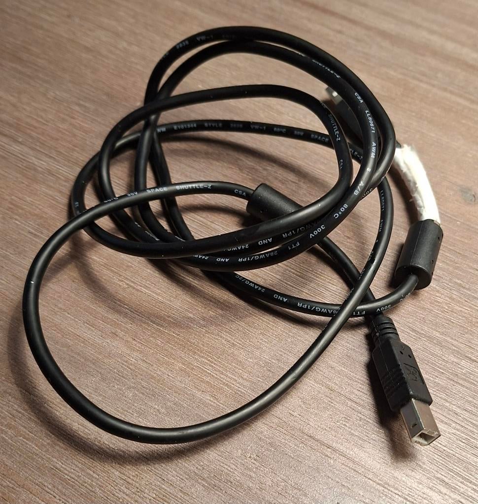 USB A naar B Kabel - Zwart, Ophalen of Verzenden, Gebruikt