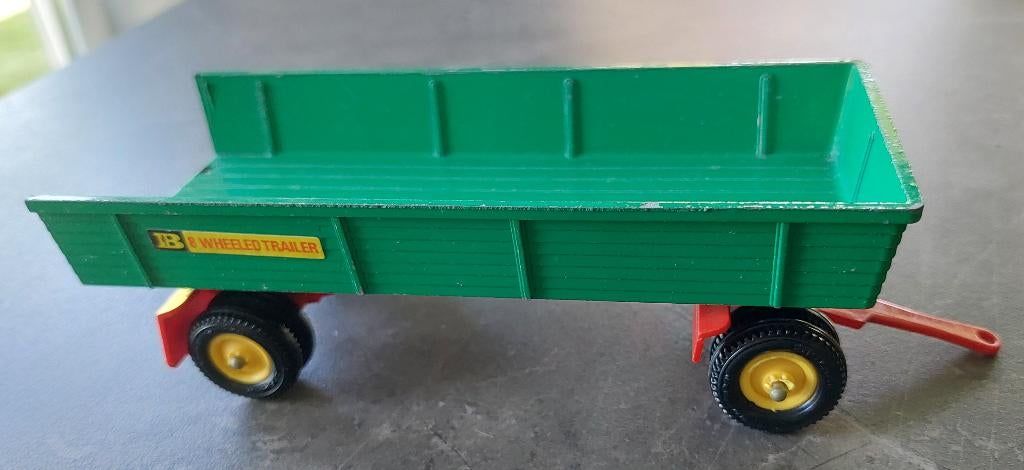 Originele Britains LTD 8 wheeled trailer groen rood uit 1978, Hobby en Vrije tijd, Modelauto's | 1:32, Ophalen of Verzenden, Gebruikt