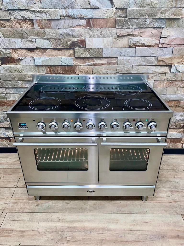 Luxe Boretti keramisch Fornuis met 6 zones RVS 100 cm, Witgoed en Apparatuur, 60 cm of meer, Keramisch, Ophalen of Verzenden, Zo goed als nieuw