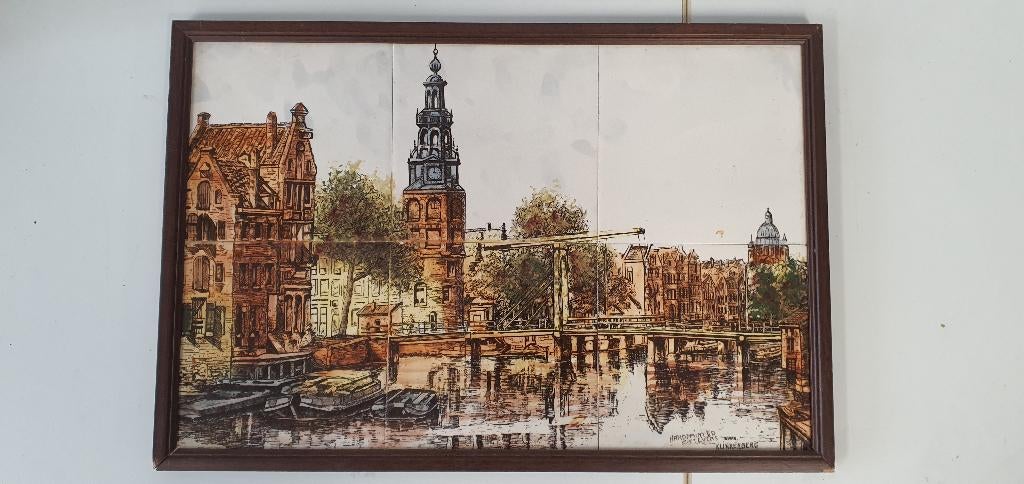 Tegeltableau Amsterdam Montelbaanstoren Oude Schans, Ophalen of Verzenden