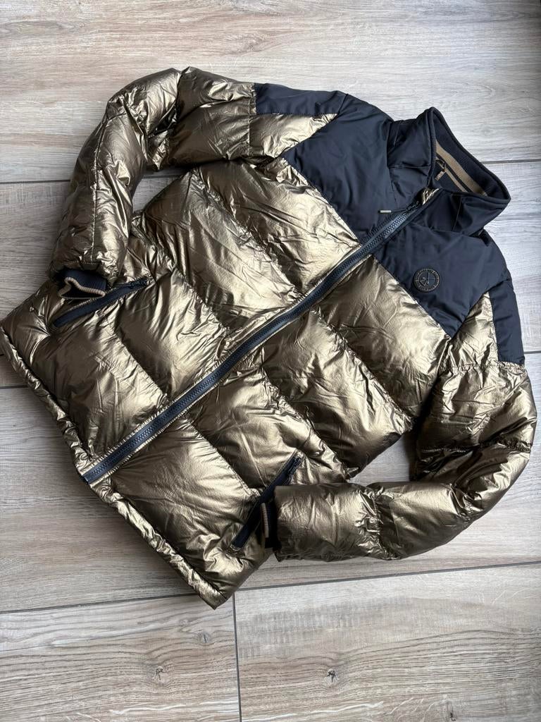 Ski jas ski jack/Cars jeans, goud met zwart, mt176/S/16 jr, Ophalen of Verzenden, Zo goed als nieuw, Jack