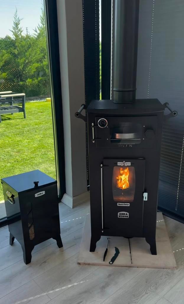Black Diamond Pellet & hout kachel hybride kachel pizza oven, Huis en Inrichting, Kachels, Nieuw, Vrijstaand, Pelletkachel, Hout