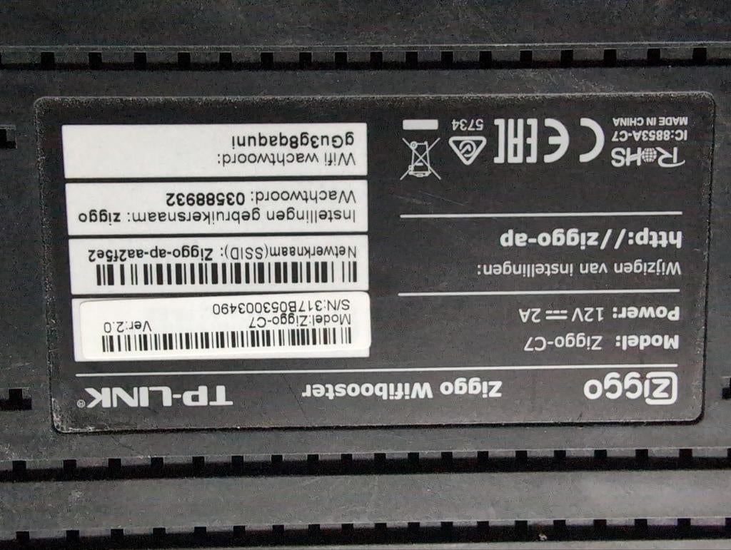 3x Ziggo C7 Wifi Booster - Signaal Versterker, Computers en Software, Routers en Modems, Ophalen of Verzenden, Gebruikt, Router