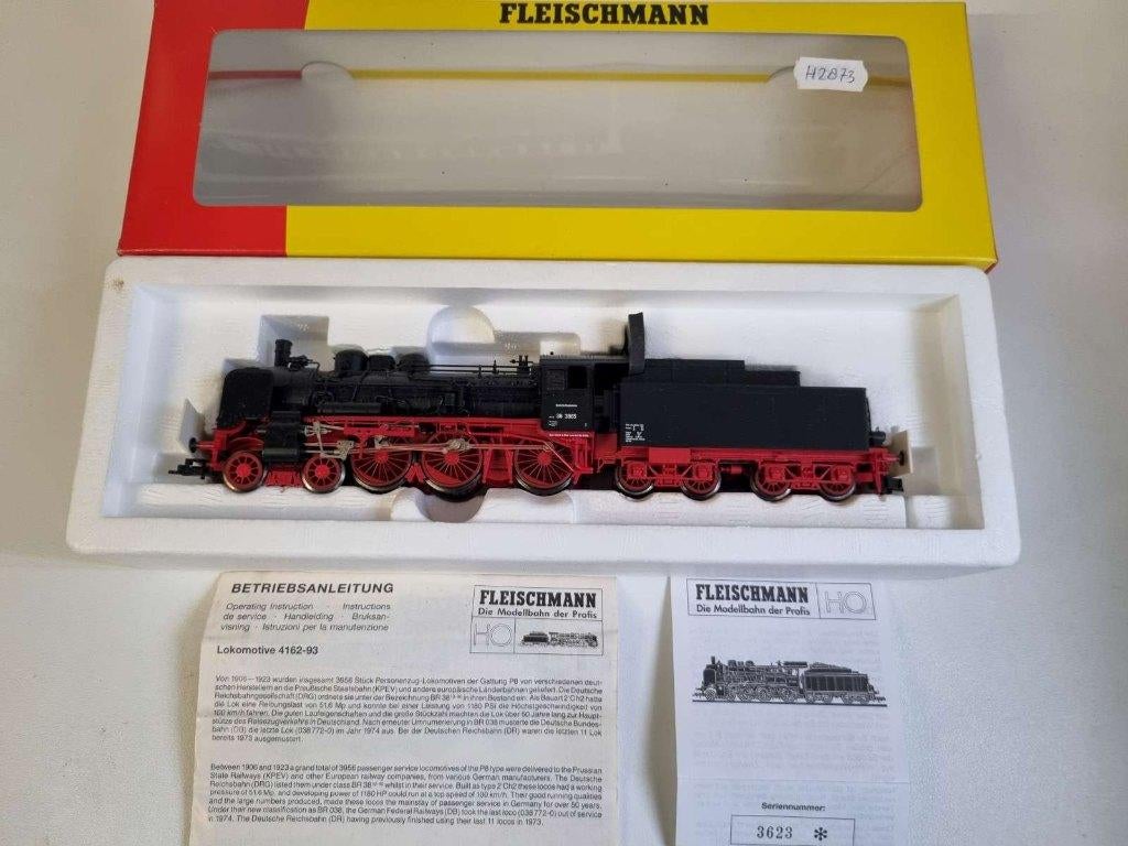 Fleischmann 93 4162 - Sleeptenderlok BR 38 van de DB (III), Hobby en Vrije tijd, Modeltreinen | H0, Fleischmann, Ophalen of Verzenden