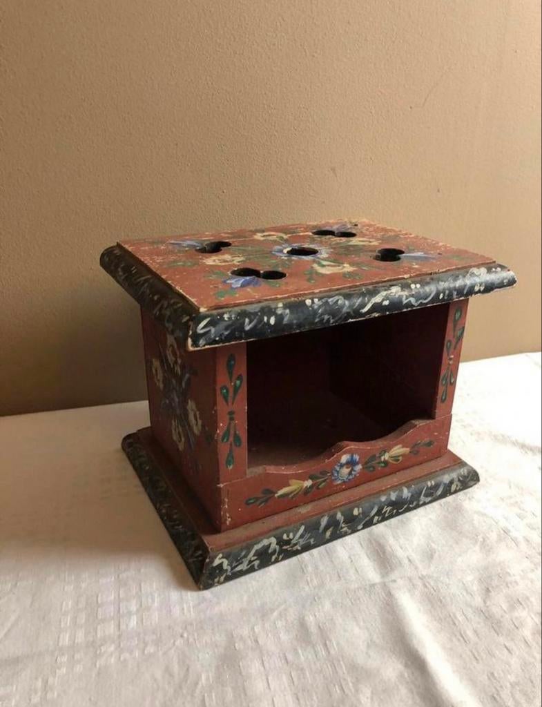 Antiek Hindeloopen voetenbankje stoof, Antiek en Kunst, Antiek | Woonaccessoires, Ophalen of Verzenden