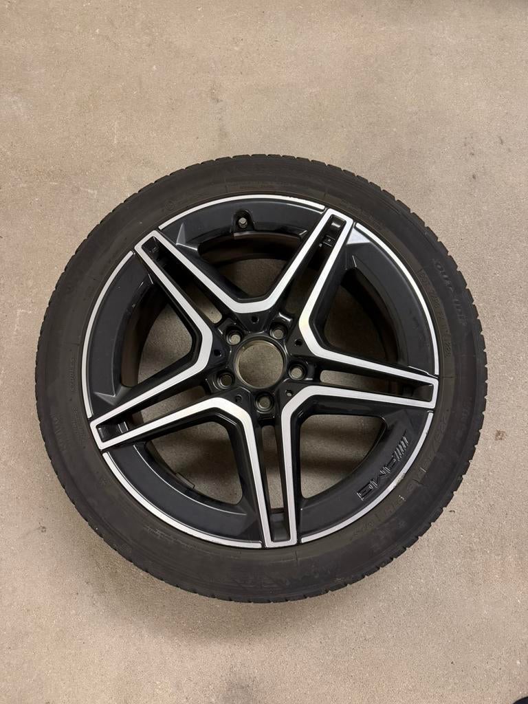 Originele Mercedes-AMG 18 inch velgen / winterbanden (5x112), Ophalen, 18 inch, Gebruikt, Banden en Velgen