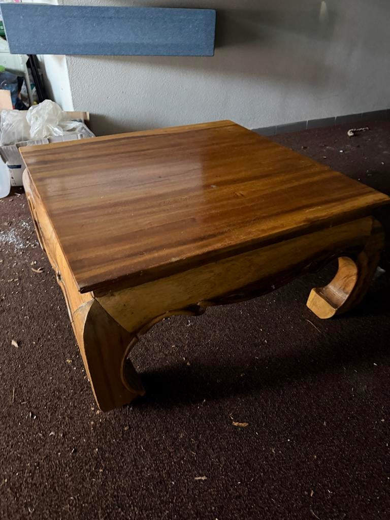 Oosterse opium salontafel, Ophalen, Gebruikt, Vierkant, 50 tot 100 cm