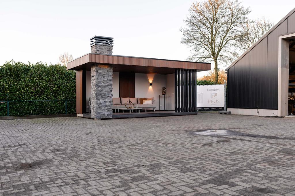 Direct beschikbaar! Prefab Showroommodel tuinkamer met haard, Ophalen of Verzenden, Nieuw, Veranda