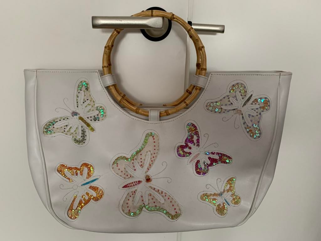 Strandtas Handtas Shopper met vlinders, Sieraden, Tassen en Uiterlijk, Tassen | Damestassen, Ophalen, Nieuw, Wit, Handtas
