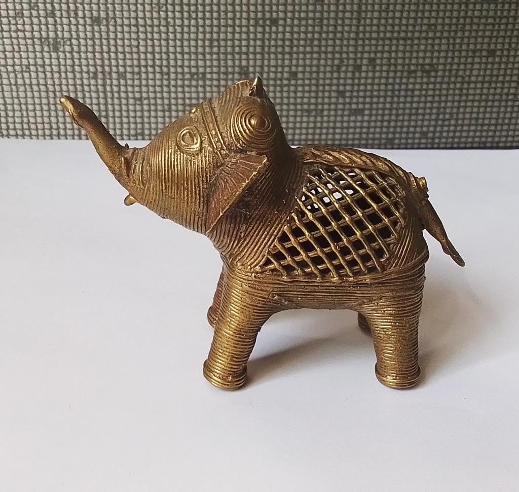 dhokra art olifant, Antiek en Kunst, Antiek | Koper en Brons, Ophalen of Verzenden