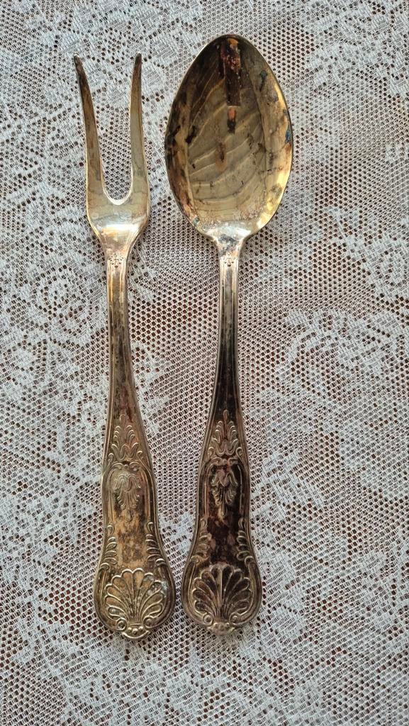 Vintage verzilverde slacouvert, Antiek en Kunst, Ophalen of Verzenden