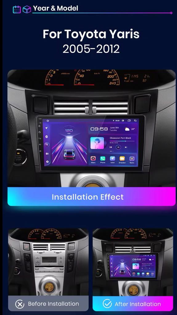Nieuwe Junsun CarPlay autoradio voor Toyota Yaris 2005-2011, Auto diversen, Autoradio's, Ophalen of Verzenden, Zo goed als nieuw
