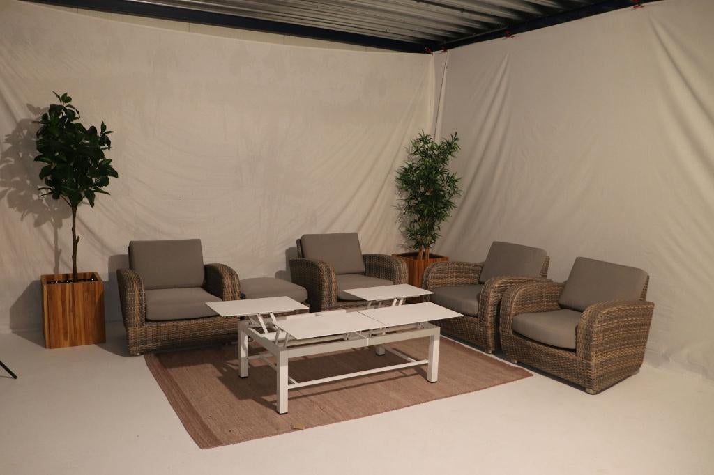 4 Seasons outdoor 4 barabados loungeset met tafel SALE #6, 4 zitplaatsen, Bijzettafel, Ophalen of Verzenden, Zo goed als nieuw