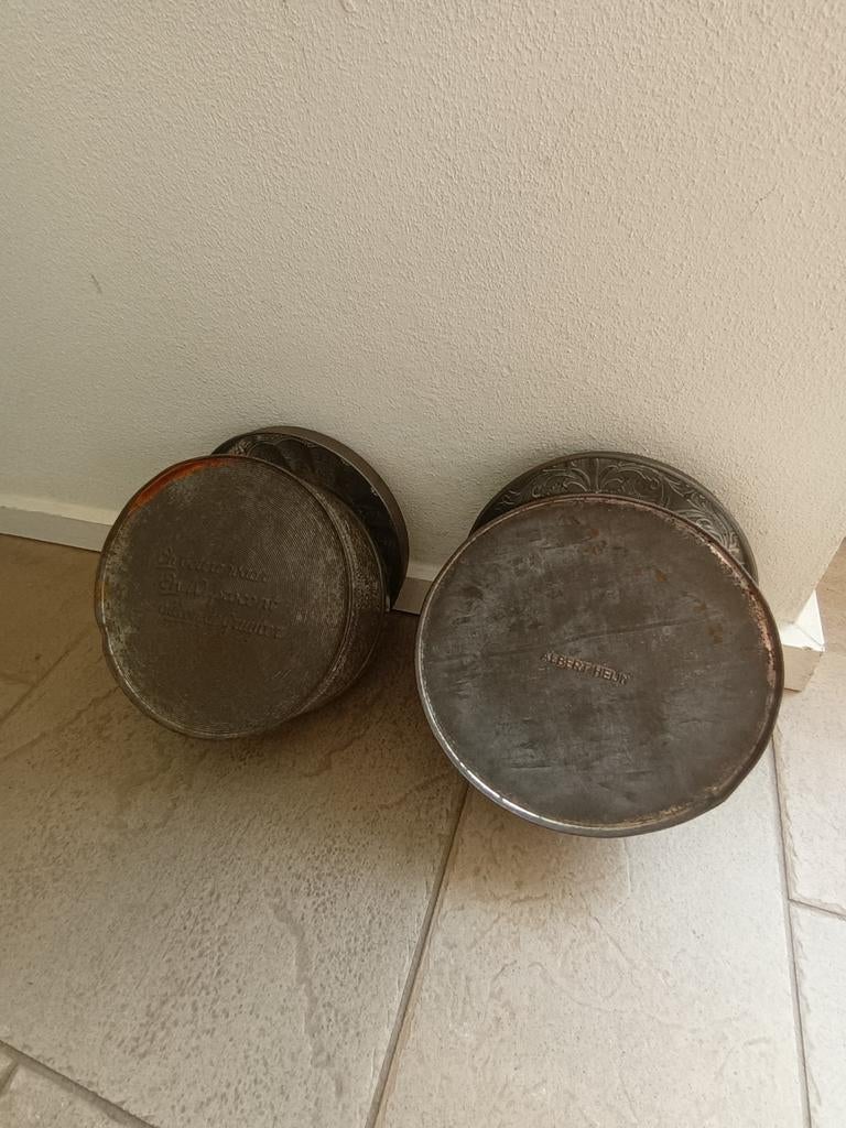 2 zeer oude antieke blikken de Gruyter en Albert Heijn, Verzamelen, Ophalen of Verzenden, Gebruikt, Overige