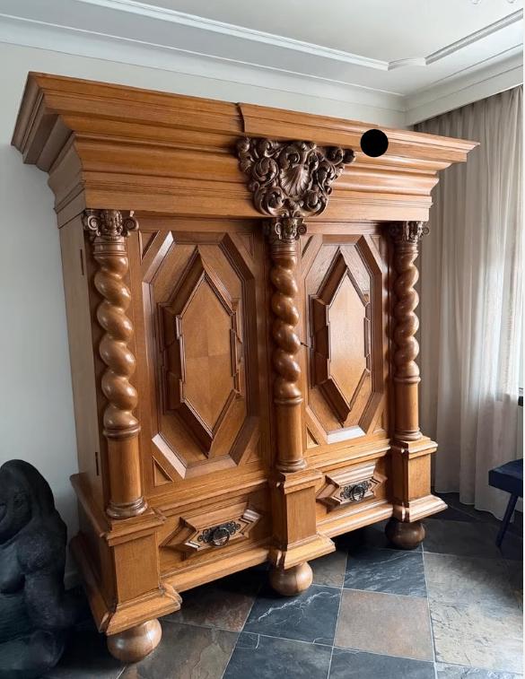 Antieke Hollandse Kussenkast – Massief Eiken – Uniek, Ophalen