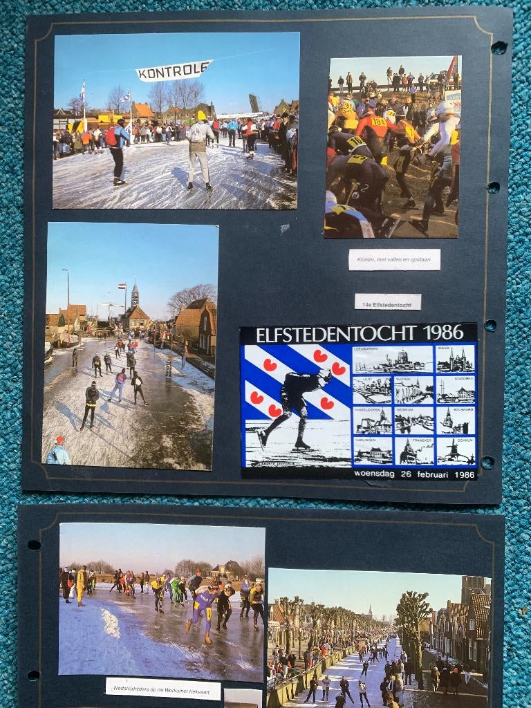 6 Ansichtkaarten Elfstedentocht 1986, Verzenden, 1980 tot heden, Gelopen, Sport en Spel