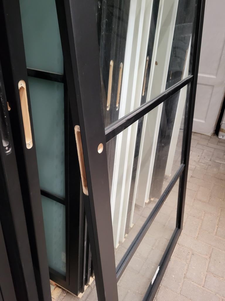 93x211,5cm binnendeur bradford opdek R staallook zwart SL40, Ophalen, 80 tot 100 cm, Binnendeur, Nieuw